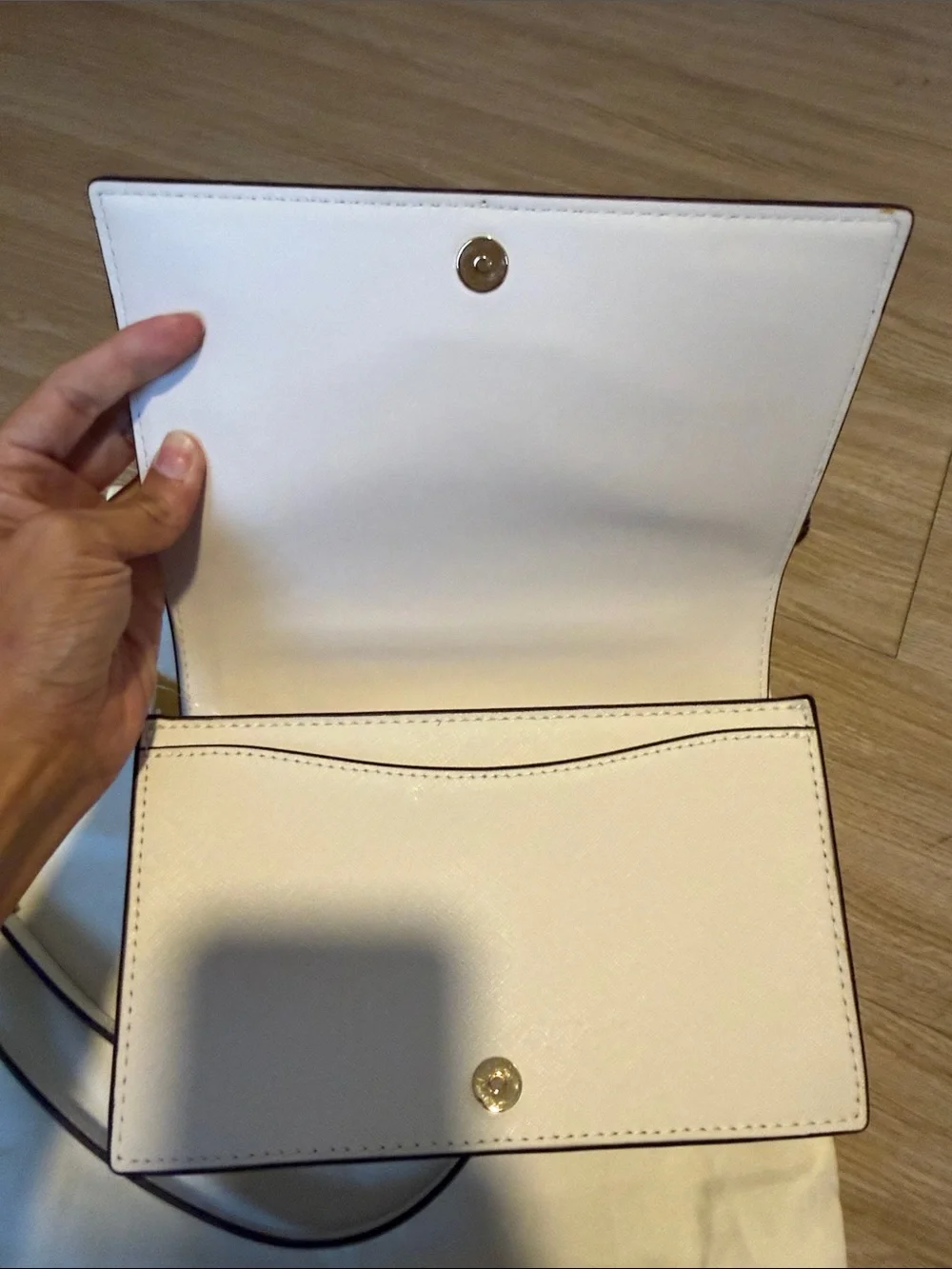 Michael Kors Jet Set Large Full-flap Chain Crossbody in Optic White 100% Leather